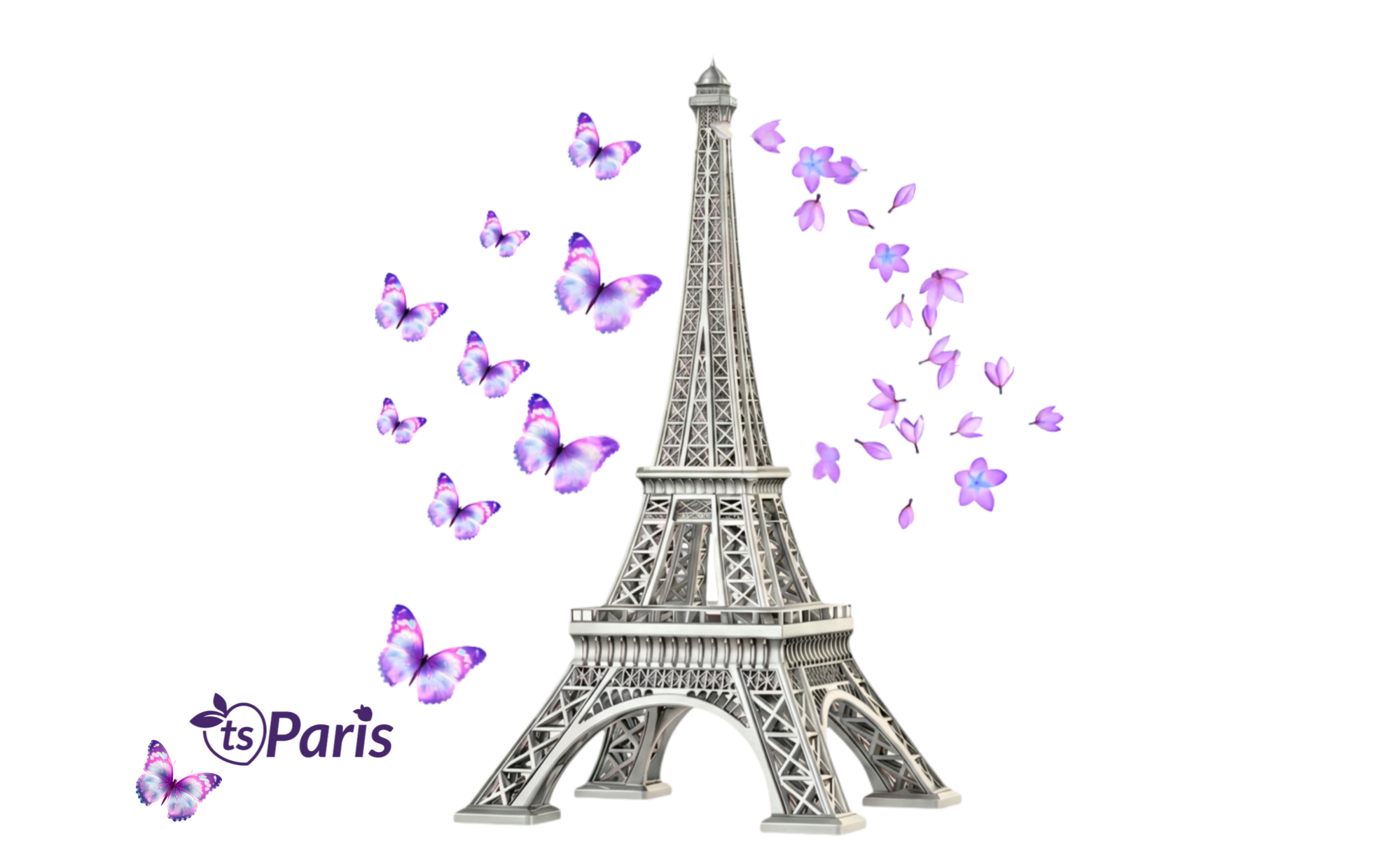 tsgabrielle® • Paris - La Tour Eiffel • Water Bottle • White • Stainless Steel • 17 oz